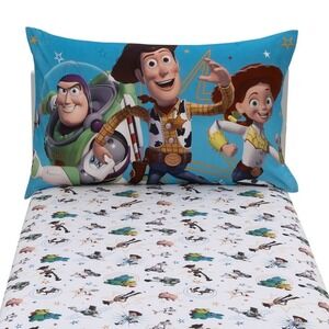Disney Toy Story Toddler‎ Sheet Set Toddler Blue Polyester Woody Buzz NEW
